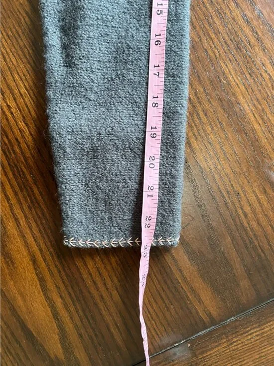 Lucidity Wool Blazer Grey Floral Embroidered Snap Button Pockets Boho Fairy S - Picture 11 of 11